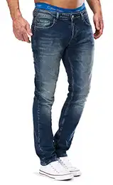 Jeans Herren Slim Fit Jeanshose Stretch Designer Hose Denim 501 (31-32, 501-4 Blau JJ)