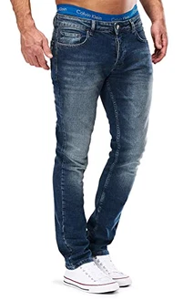 MERISH Jeans Herren Slim Fit Stretch Jeanshose Denim (9148) Blau (501-4)