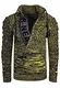 Rusty Neal Zipper Stehkragen Pullover Herren Strick Grobstrick Strickpullover Langarm 328, Farbe:Gelb, Größe:M