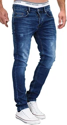 MERISH Jeans Herren Slim Fit Stretch Jeanshose Denim (9148) Dunkelblau (501-1)