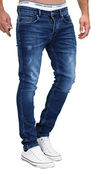MERISH Jeans Herren Slim Fit Stretch Jeanshose Denim (9148) Dunkelblau (501-1)