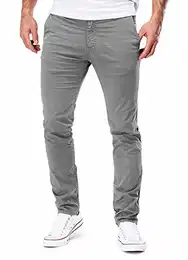 Chino Herren Slim fit Chinohose Stretch Designer Hose Neu 401 (31-32, 401-1 Hellgrau)