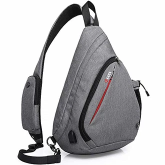 KAKA Sling Bag Crossbody Rucksack Grau KAKA Sling Bag Crossbody Rucksack Grau