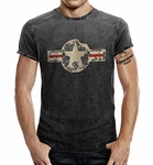 T-Shirt für den US-Army Fan im Washed Jeans Look USAF Blau