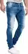 MERISH Jeans Herren Slim Fit Jeanshose Stretch Designer Hose Denim 501 (33-30, 501-2 Mittelblau)