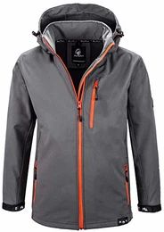 Herren Softshell Jacke Outdoor Jacke Windbreaker Übergangsjacke Anorak Kapuze Regenjacke Winterjacke Herrenjacke Jacket H-168 Anthrazit M