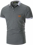 GNRSPTY Herren Poloshirts Kurzarm Polohemd Golf Grau