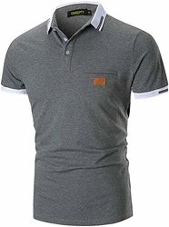 GNRSPTY Herren Poloshirts Kurzarm Polohemd Golf Grau