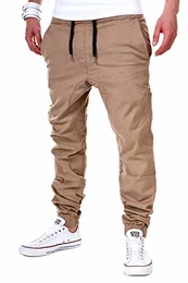 . Herren Chino-Hose Stretch Low Crotch Basic Jeans-Hose 80-0006 Beige M/W32
