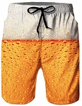 Loveternal 3D Badeshorts Herren Hawaii Freizeitshorts Gelb