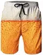 Loveternal Badeshorts für Männer 3D Schnell Trocknend Bier Badehose Lustig Coole Hawaii Badehose Gelb M