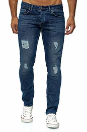 Herren Jeans Slim Fit Hose Denim Stretch Chunkyrayan 16525-Blau-32W / 32L