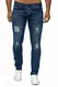 Elara Herren Jeans Slim Fit Hose Denim Stretch Chunkyrayan 16525-Blau-32W / 32L