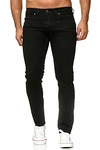 Elara Herren Jeans Slim Fit Hose Denim Stretch Chunkyrayan Schwarz (16533)