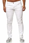 Elara Herren Jeans Slim Fit Hose Denim Stretch Chunkyrayan Weiß (16533)