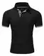 Amaci&Sons Herren Poloshirt Basic Kontrast Kragen Kurzarm Polohemd T-Shirt 5104 Schwarz/Grau S