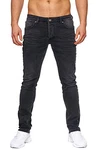 Elara Herren Jeans Slim Fit Hose Denim Stretch Chunkyrayan Schwarz (16533)