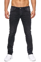 Herren Jeans Slim Fit Hose Denim Stretch Chunkyrayan 16533-Schwarz-32W / 32L