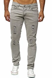 Herren Jeans Slim Fit Hose Denim Stretch Chunkyrayan 16525-Grau-32W / 32L