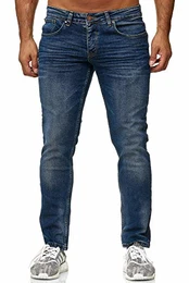 Herren Jeans Slim Fit Hose Denim Stretch Chunkyrayan 16533-Blau-32W / 32L