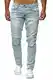 Elara Herren Jeans Destroyed Slim Fit Hose Denim Stretch Chunkyrayan 16525-Light-Blue-34W / 30L