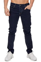 Elara Herren Jeans Slim Fit Hose Denim Stretch Chunkyrayan Dunkelblau (16533)