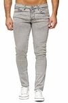 Elara Herren Jeans Slim Fit Hose Denim Stretch Chunkyrayan Grau (16533)