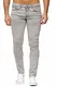 Elara Herren Jeans Slim Fit Hose Denim Stretch Chunkyrayan 16533-Grau-32W / 32L