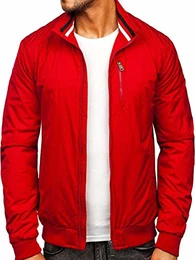 Herren Übergangsjacke Steppjacke Daunen-Optik Casual Elegant Leichte Frühlings Jacket Moderne Männer Jacke Extreme 1907 Rot M [4D4]