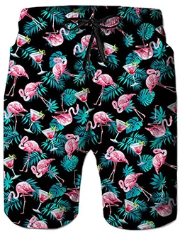 Loveternal 3D Badeshorts Herren Hawaii Freizeitshorts Grün
