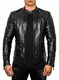 Crone Blackhawk Herren Slim Fit Biker Lederjacke, weichem Schafsleder (M, Limited Black Edition (Echtleder))