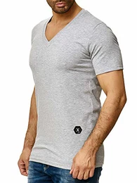 Herren T Shirt Hoodie Longsleeve Kurzarm Shirt Sweatshirt Modell 1308 Grau M