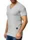 OneRedox Herren T Shirt Hoodie Longsleeve Kurzarm Shirt Sweatshirt Modell 1308 Grau M