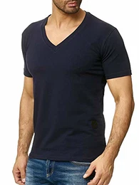 Herren T Shirt Hoodie Longsleeve Kurzarm Shirt Sweatshirt Modell 1308 Navy M