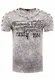 Herren T-Shirt Front Logo Print Stretch Shirt Verwaschen Oil Washed S - XXL 192, Farbe:Anthrazit, Größe:XL