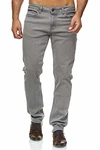 BARBONS Herren Jeans Regular-Fit Stretch Business Freizeit Hochwertige Jeans-Hose hellgrau