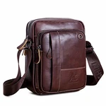 BAIGIO Umhängetasche Herren Leder Schultertasche Herrentasche Vintage für Arbeit Reise Alltagsleben Kaffeebraun