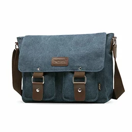 Leinwand Messenger Bag Umhängetasche 7.9 inch iPad Tasche Schultertasche Unisex Segeltuch Tasche Arbeiten Tasche für Männer und Frauen, Herren/Damen Reise Umhängetasche Blau