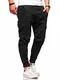 behype. Herren Lange Cargo Trainingshose Jogging-Hose Sport-Hose 60-0013 (M, Schwarz)