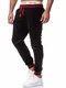 OneRedox Herren Jogging Hose Jogger Streetwear Sporthose Modell 1316 Schwarz Rot M