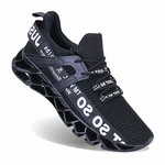 Wonesion Herren Fitness Laufschuhe Atmungsaktiv Rutschfeste Mode Sneaker Sportschuhe Schwarz/Weiß (43)