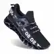 Wonesion Herren Fitness Laufschuhe Atmungsaktiv rutschfeste Mode Sneaker Sportschuhe,2 Schwarz Weiß,43 EU