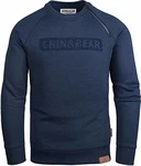 Grin&Bear Herren Crew Neck mit Design Rubber Zip (GEC541) navy (GEC541)