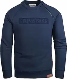 Herren Crew Neck mit Design rubber zip navy L GEC541