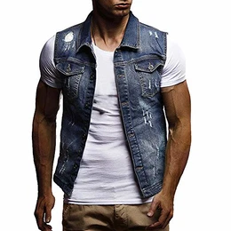 Herren Jeansjacke Jacke Hoodie Strickjacke Kapuzenpullover Vintage Jeans Jacke (L(EU M), dunkelblau)