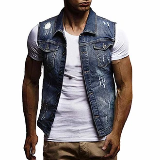 Youthny Herren Jeansjacke Hoodie Strickjacke Kapuzenpullover Vintage Jacke