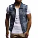 Youthny Herren Jeansjacke Jacke Hoodie Strickjacke Kapuzenpullover Vintage Jeans Jacke (L(EU M), dunkelblau)