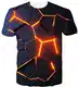 Goodstoworld 3D Lava Hony T-Shirt Herren Damen Unisex Muster Print Sommer Beiläufige Rundhals Kurzarm Tee Shirt Tops für Männer (M,Rote Magma)