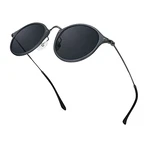 ELIVWR Polarisierte Runde Sonnenbrille mit UV400 Schutz Grau