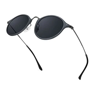 ELIVWR Polarisierte Runde Sonnenbrille mit UV400 Schutz
